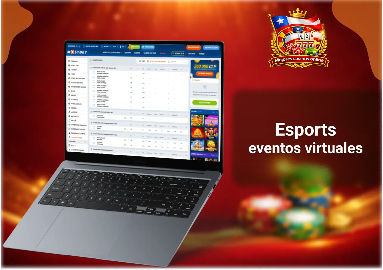 Esports y eventos virtuales en Mostbet Chile con apuestas en tiempo real