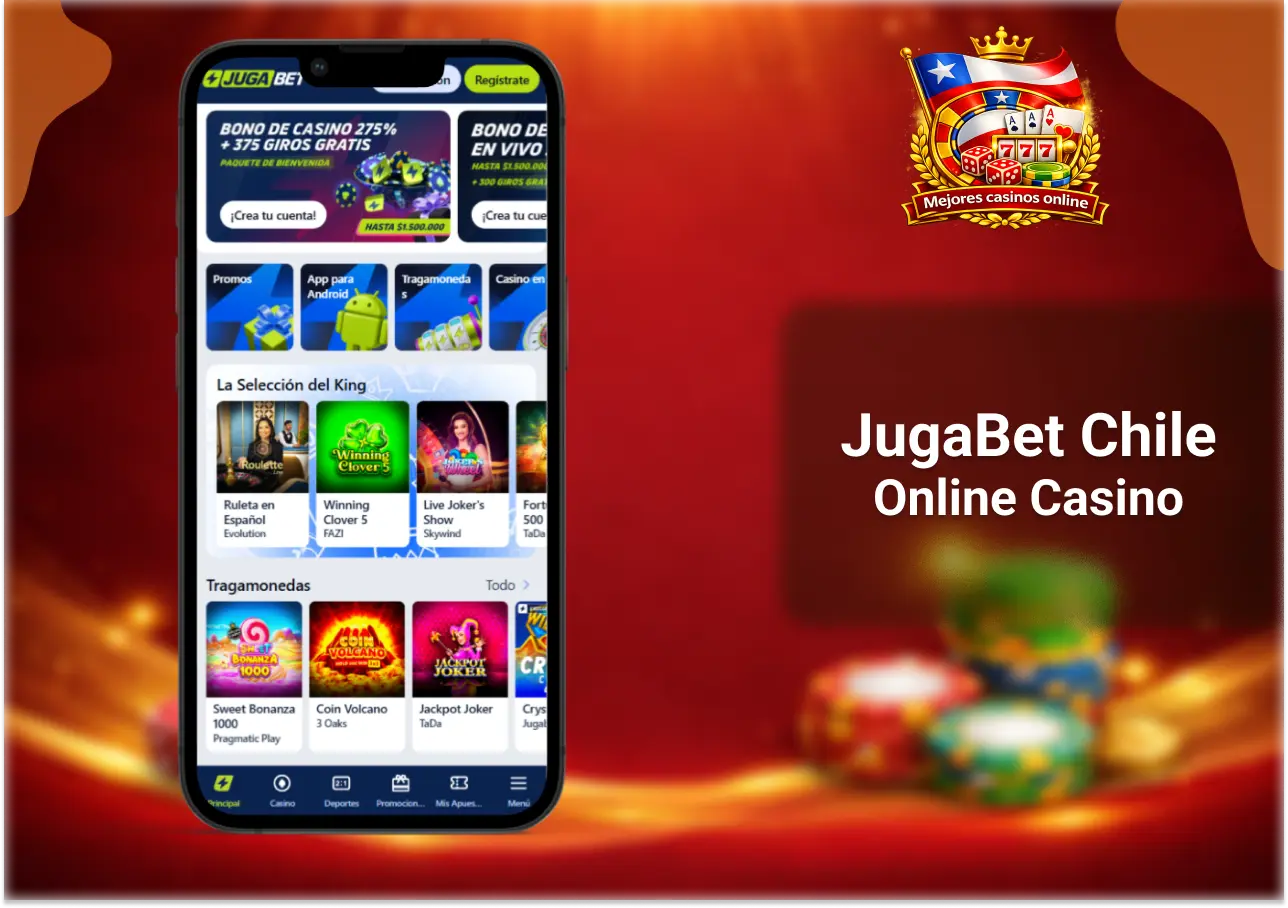 Versión móvil de JugaBet Chile con app optimizada para jugar en casino online desde смартфона